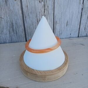 Orange Red Crystal Bangle Bracelet Round Shape Beautiful 2.5 Inches Wide